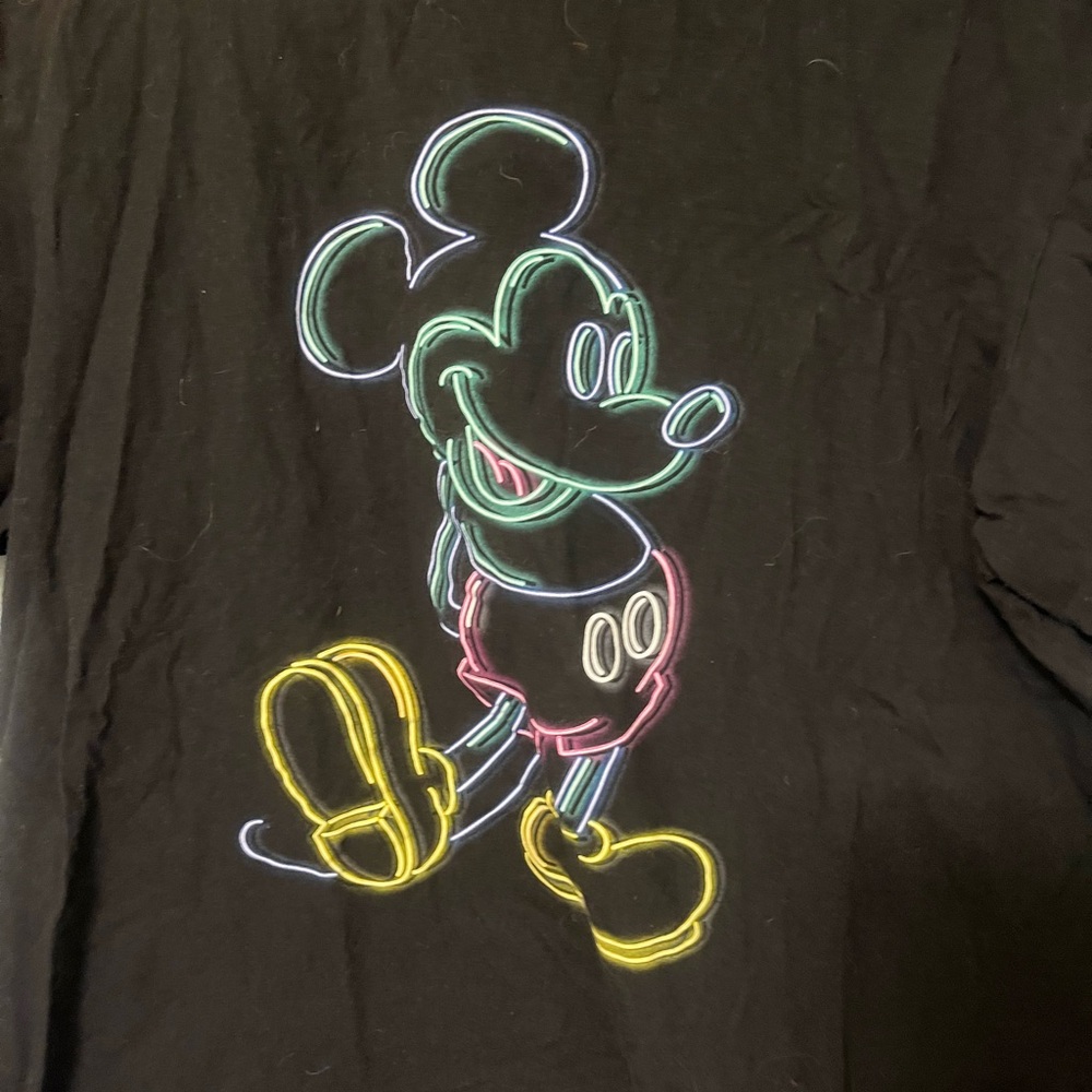 Disney Black Tee with Vibrant Mickey Design